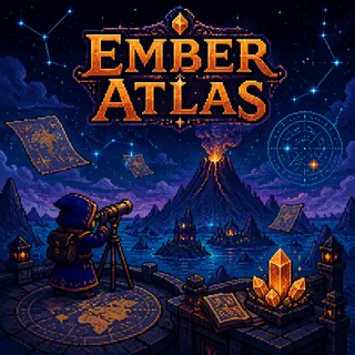 Ember Atlas: original fictional cover illustration.
